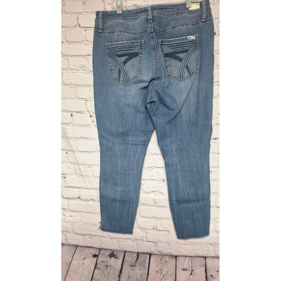 Seven7 Distressed Skinny Jeans Size 14 Medium Wash Stretch Denim - Picture 15 of 15
